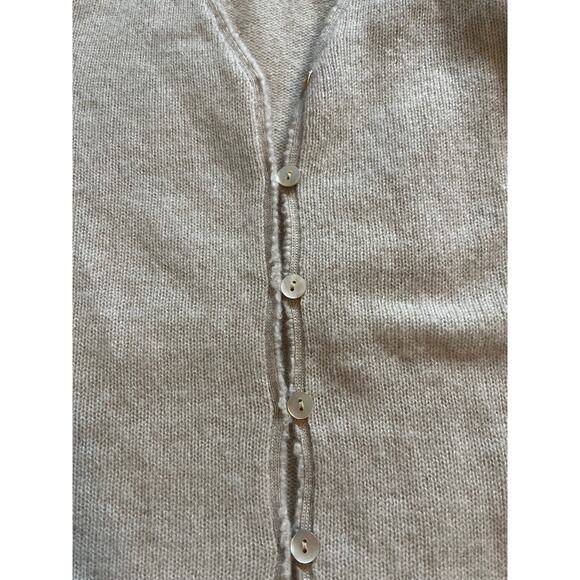 New Scotland cashmere beige oatmeal button up cardigan women’s small - Picture 4 of 8